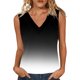 thumbnail image 1 of Mujeres sin mangas Tops de verano gradiente color fuera de posición impresión V-cuello blusa casual Mujeres V-cuello de verano Tops, 1 of 7