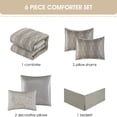 thumbnail image 4 of Lanco Emma Floral 6-Piece Comforter Set, Grey, California King, Fill Polyester, Geometric, 4 of 7