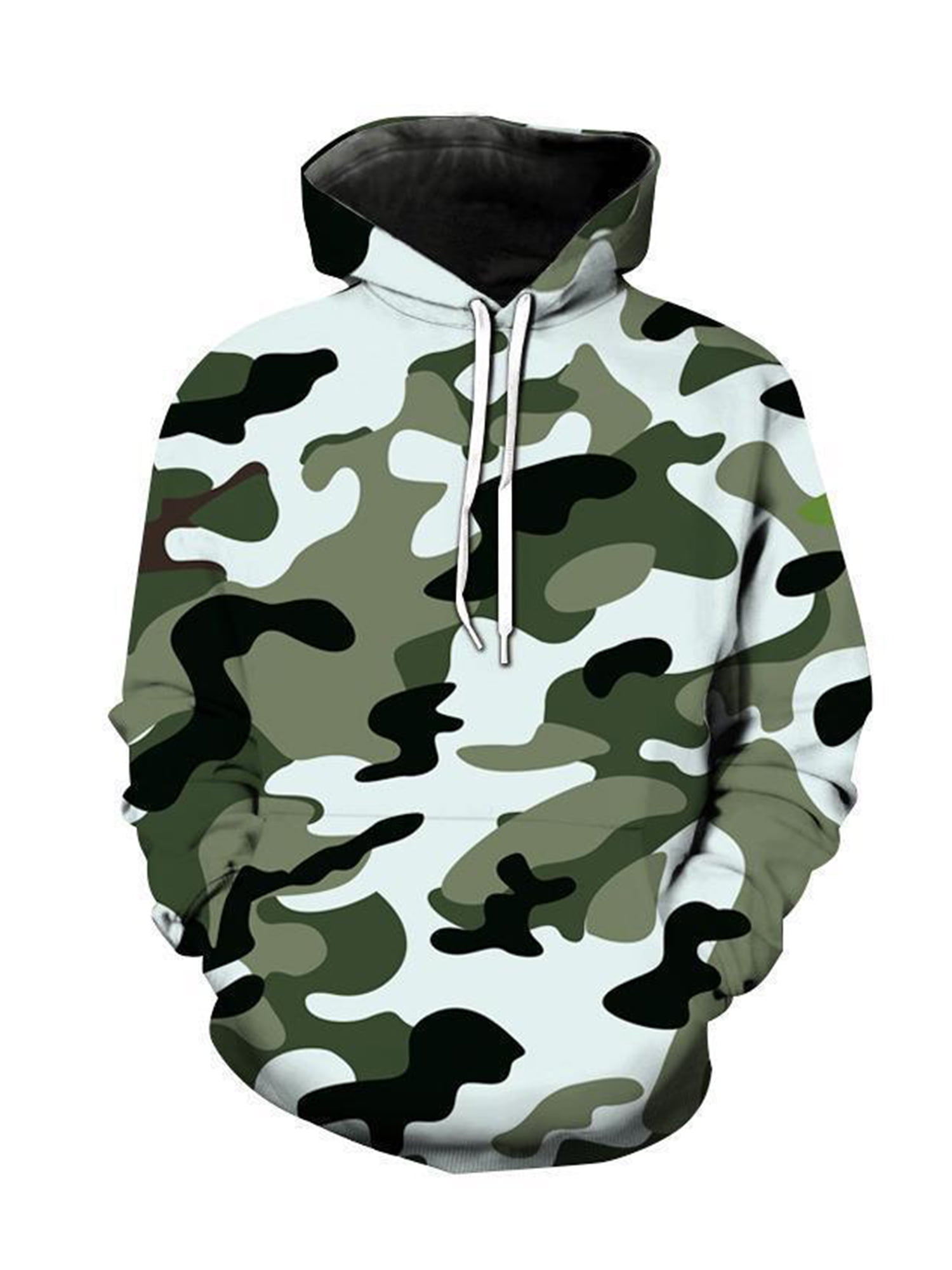 Daeful Sweat à Capuche Camouflage pour Hommes, Manches Longues, Confortable, Vert Armée, Taille g