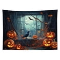 thumbnail image 5 of HVEST Scary Halloween Pumpkin Tapestry Wall Hanging Horror Black Crow and Bat Wall Tapestry for Bedroom Old Spider Web Tapestry for Living Room College Dorm Home Decor,80x60 inch, 5 of 5