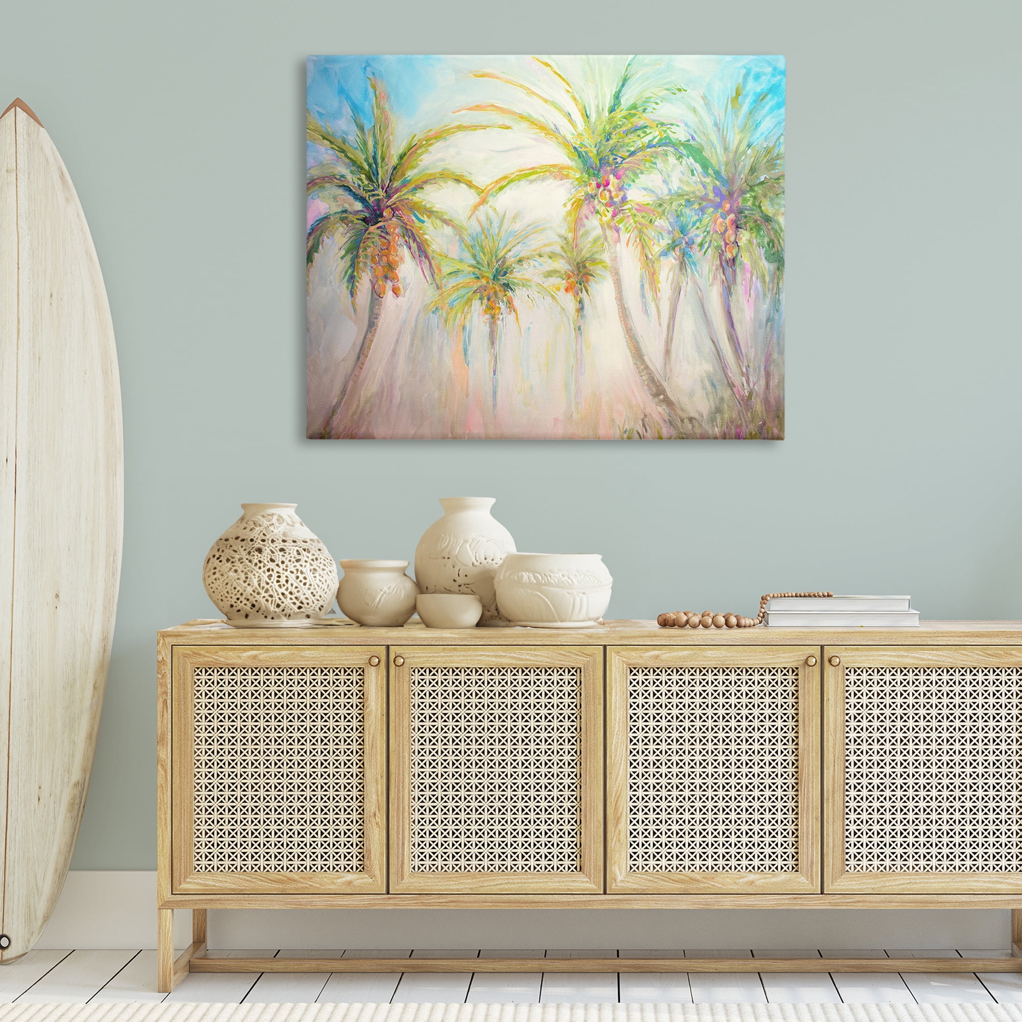 Stupell Industries Swaying Palms Abstract Botanical & Floral Painting Gallery Wrapped Canvas Art Print Wall Art, 48 x 36