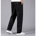 thumbnail image 4 of SWSMCLT Men's Straight Leg Casual Pants Ankle Loose Fit Casual Pants Drawstring Summer Elastic Waist Trousers Black 30, 4 of 4