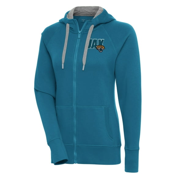 Women's Antigua Teal Jacksonville Jaguars Victory Full-Zip Hoodie
