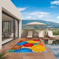 thumbnail image 2 of Red Yellow Blue Flowers Outdoor Rug for Patio/Deck/Porch, Non-Slip Large Area Rug 5 x 8 Ft, Boho Colorful Floral Plant Indoor Outdoor Rugs Washable Area Rugs, Reversible Camping Rug Carpet Runner, 2 of 8