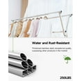 thumbnail image 6 of Clothes Drying Rack 95 Inches Folding Outdoor Indoor, Drying Rack Clothing Collapsible, Foldable Laundry Drying Rack, Heavy Duty Stainless Steel Clothesline, 20 Hooks 12 Clips, 6 of 8