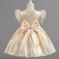 thumbnail image 5 of ameIAEA Girl Satin Dress Kids Wedding Guest Formal Dresses Toddlers Dresses for Birthday Party 1-9Y, 5 of 7