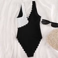 thumbnail image 2 of Gibobby Trajes de Natación para Mujer Trajes de baño con escote en V profundo para mujer Traje de baño sin espalda con volantes Traje de baño adelgazante(Blanco,M), 2 of 5