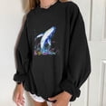 thumbnail image 4 of Sudadera extragrande de lana de manga larga con cuello redondo y estampado de océano salvaje para mujer Fridja fhghd412, 4 of 9