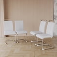 thumbnail image 3 of Miekor Modern Dining Chairs,PU Faux Leather High Back Upholstered Side Chair with C-shaped Tube Plating Metal Legs for Dining Room Kitchen Vanity Patio Club Guest Office Chair (Set of 4) BS0360, 3 of 6