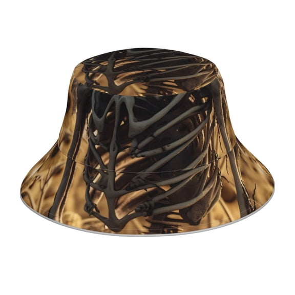 Kll Skull Butterfly Sunflower Bucket Hat for Women Men Packable Travel Beach Sun Hat Outdoor Rave Accessories Reflective Fisherman Cap