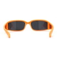 thumbnail image 4 of Polarized Unique Curved Side Visor Lens Narrow Rectangle Sunglasses Orange Black, 4 of 4