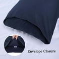 thumbnail image 3 of Unique Bargains Pillow Covers 2-Pack Microfiber Rectangular Pillowcases Navy Blue Standard, 3 of 8