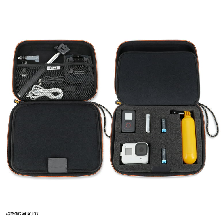 USA Gear Water GoPro Travel Case & Accessories - Customizable Interior, Mesh Pocket, Black - Walmart.com