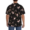 thumbnail image 5 of Xecao offers the Flowers for Men's Casual Short-sleeved Shirt, a button-up collared shirt with a pocket, perfect for beach vacations and yacht travel in the Large size., 5 of 7