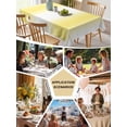 thumbnail image 6 of Lemon Yellow White Tablecloth Square Table Cloth 60x60, Waterproof Tablecloth Outdoor Table Cloth, Gradient Vertical Stripes Geometric Washable Table Cover for Kitchen Dinning Party, 6 of 8