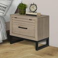 thumbnail image 2 of Evolur Kyoto Night Stand In Brown Stone, Spacious Drawers With Ball Bearing Glides, 2 of 15