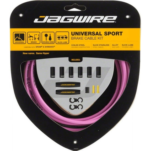 Jagwire Universal Sport Brake Cable Kit SRAM Shimano Road MTB Slick Lube Pink