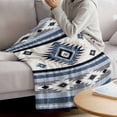 thumbnail image 3 of Blue Boho Blanket Soft Cozy Warm Throw Blanket for Couch, Plush Fuzzy Flannel Fleece Blankets for Sofa, Southwestern Ethnic Aztec Retro Geometric Bed Blankets Lightweight Gifts for Women, 40"x50", 3 of 9