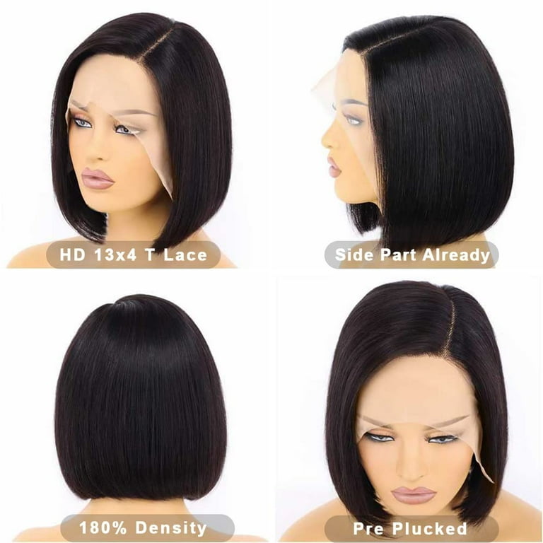 Short BOB Wig Human Hair 13X4 T Part Lace Front Wigs Short