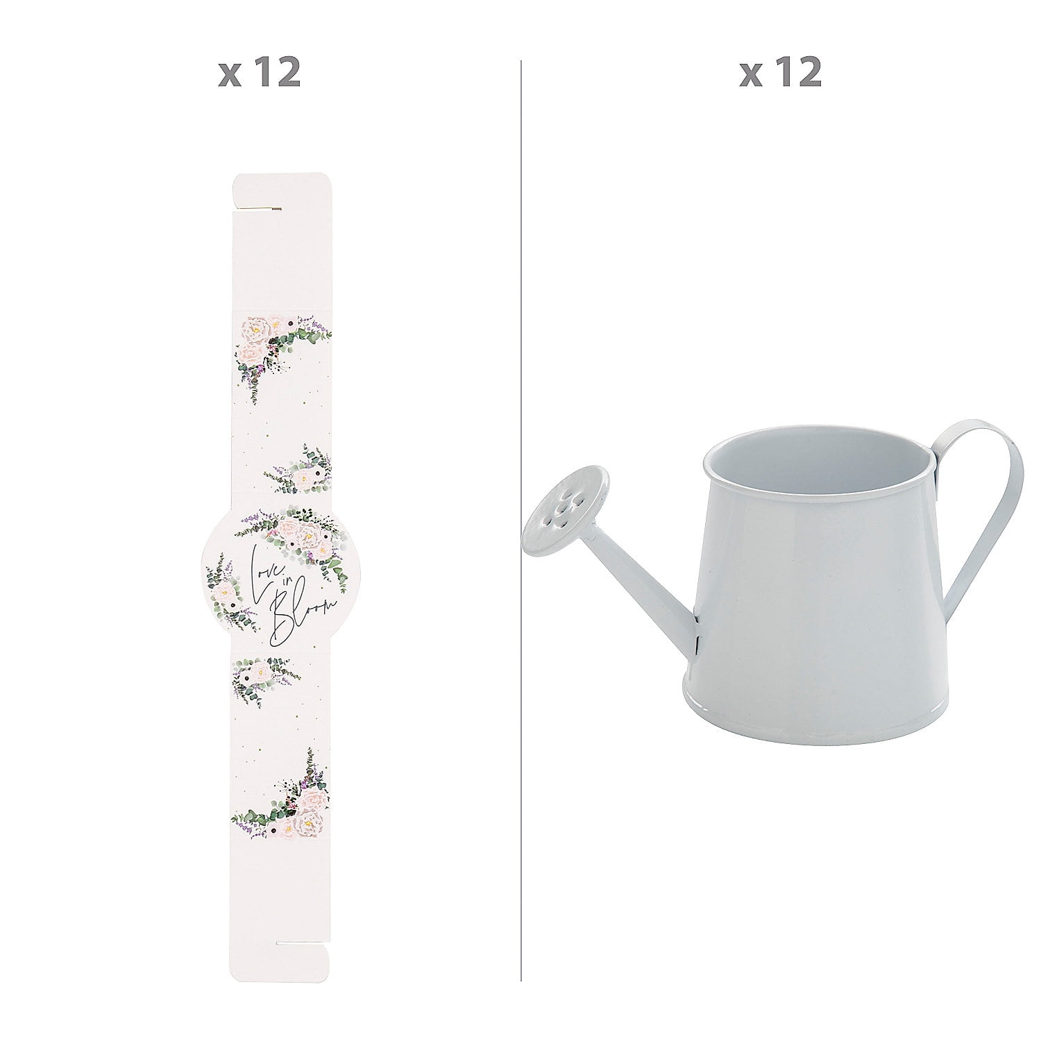 Fun Express Mini Floral Love Is in Bloom Cardstock Watering Can Gift Kit 24 Pack