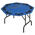 thumbnail image 2 of Soozier 47.25" 8 Player Folding Octagon Poker Table for Blackjack Poker Game with Cup Holders, Blue, 2 of 9