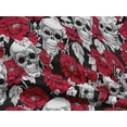 thumbnail image 4 of oneOone Rayon Red Fabric Floral & Skull Sewing Craft Projects Fabric Prints By Yard 56 Inch Wide, 4 of 6