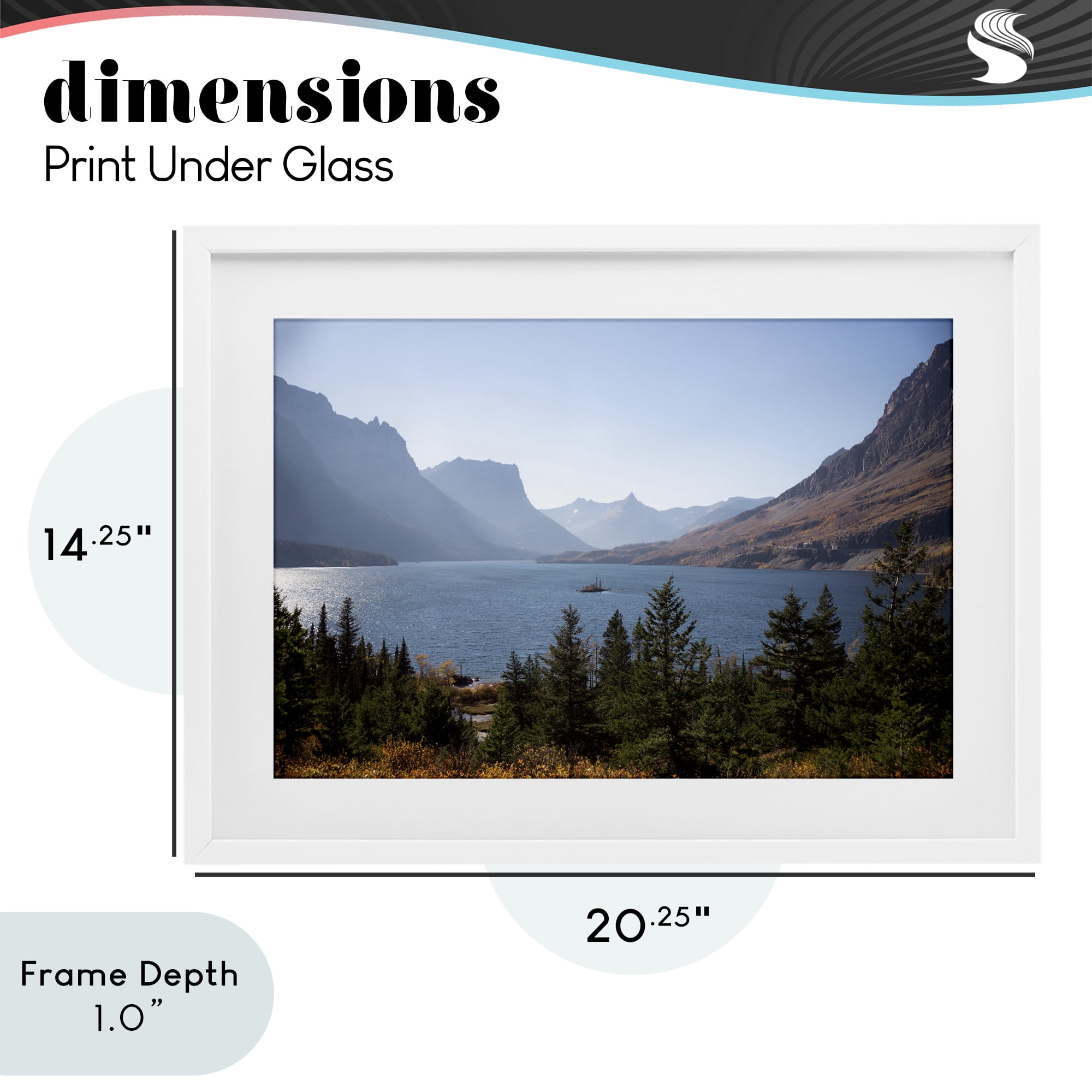 Stupell Industries Cliffs Overlooking Lake White Framed Print Under Glass, design by Carol Robinson