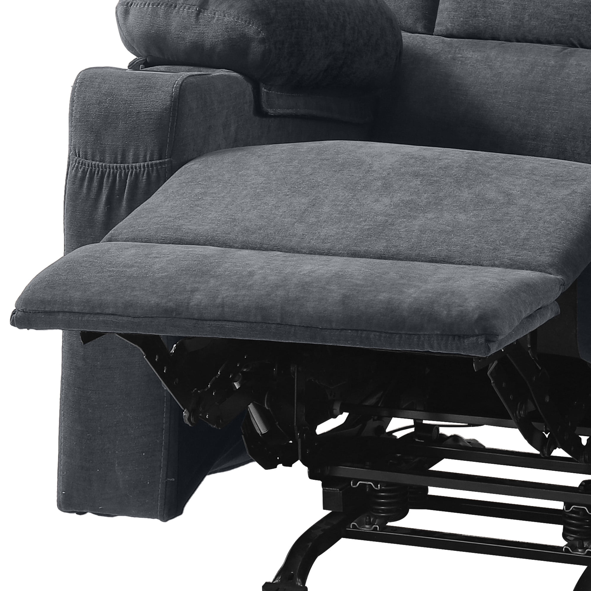 Uforic Gray Fabric Recliner Chair with Massage and Heat, Glider Rocker Recliner Chair, Manual Rocking Chair with 2 Integrated Cup Holders, USB Charging Port, and Handy Side Pocket