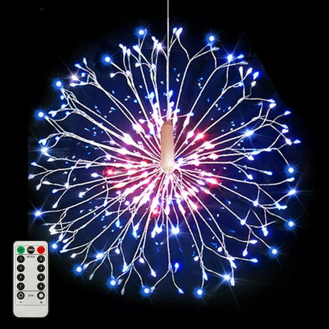 200 LED Wire Starburst Light Firework Garden Lights Waterproof Hanging Chandelier LightOutdoor Gazebo Christmas Decorations