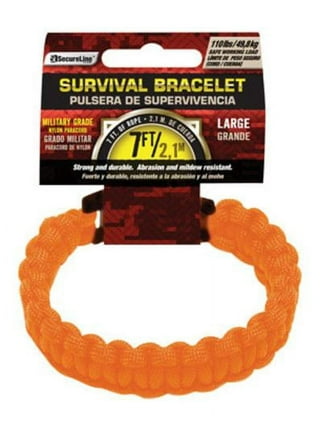 Paracord 550 Survival SecureLine Bracelet Military Grade Small Orange 7 1/4  in.