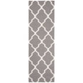 thumbnail image 5 of SAFAVIEH Dhurrie Tabitha Geometric Moroccan Wool Runner Rug, Grey/Ivory, 2'6" x 10', 5 of 9