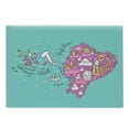 thumbnail image 1 of Ecuador Cutting Board, Republic of Ecuador Map Colorful Doodle with Main, Decorative Tempered Glass Cutting and Serving Board, in 3 Sizes, by Ambesonne, 1 of 2