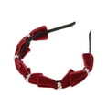thumbnail image 4 of Unique Bargains 1 Pc Hairband Flocked Pearl Bow Hair Accessories for Women Wine Red, 4 of 5