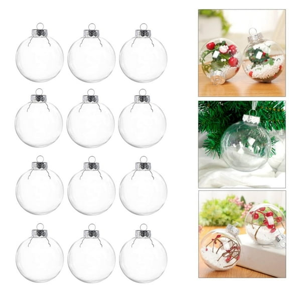 Round Christmas Tree Ornaments,QZS Clear Christmas Hanging Ornaments,DIY Hanging Decorations for Birthday,Wedding,Home Decor