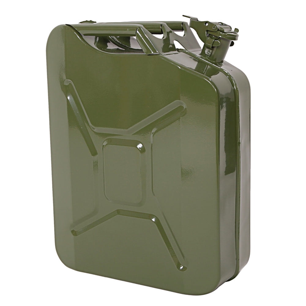 20L 5 Gallon Metal Gas Can Fuel Tank Can Petrol Diesel Storage Can Portable with Spout System for Automobile Motor Vehicle Off Road Emergency Supply