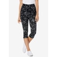 thumbnail image 2 of Woman Within Plus Size Stretch-Cotton Knit Pull-On Printed Capri Leggings, 2 of 4