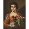 thumbnail image 2 of Circle of Antiveduto Grammatica 19x24 Black Ornate Framed Double Matted Museum Art Print Titled: Portrait of a Girl, 2 of 5