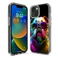 thumbnail image 3 of MUNDAZE Apple iPhone 11 Pro Max Neon Rainbow Glow Bulldog Shockproof Clear Hybrid Protective Phone Case Cover, 3 of 5