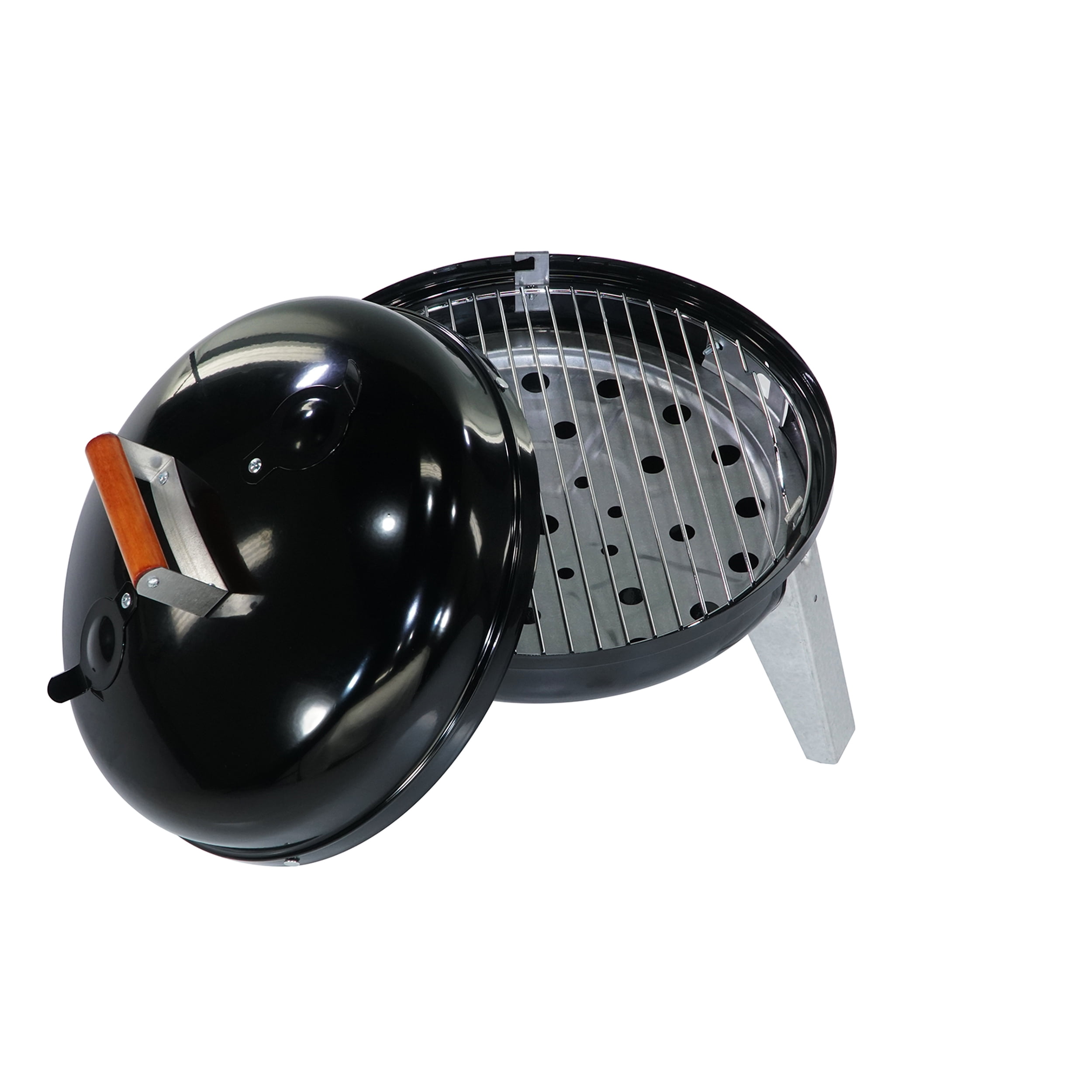 Americana Lock 'N Go Portable Steel Charcoal Grill, 176 Sq. In. Cooking Area, Black