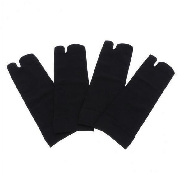 Abbraccia 4x2 Pair Women No Show Socks Tabi Socks Non Slip Ankle Crew Socks Black 4 Pcs