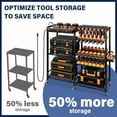 thumbnail image 5 of Power Tool Organizer Cart with Charging Power Strip, 28 Drill Tool Garage large Storage Racks with Wheels, Heavy Duty Tools Organizer Station, Festive Gifts for Men Dads$$, 5 of 8