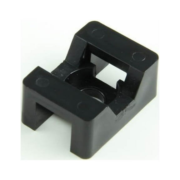 Screw-In Saddle UV Black Cable Tie Mounts for 120 lb. Ties - (pack of 50)