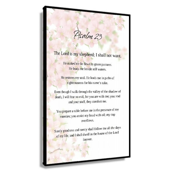 Psalm 23 The Lord Is My Shepherd, Bible Verse Wall Art, Printable Scripture, Christian Gift Poster Kitchen Picture for Bedroom Artwork Canvas
