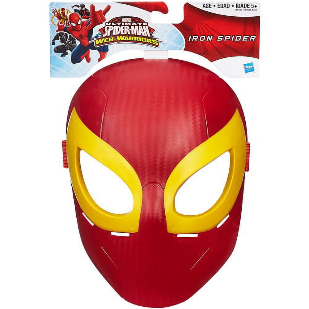 Marvel Ultimate Spiderman Web Warriors Black & Red Mask Hard Plastic Adj  Strap
