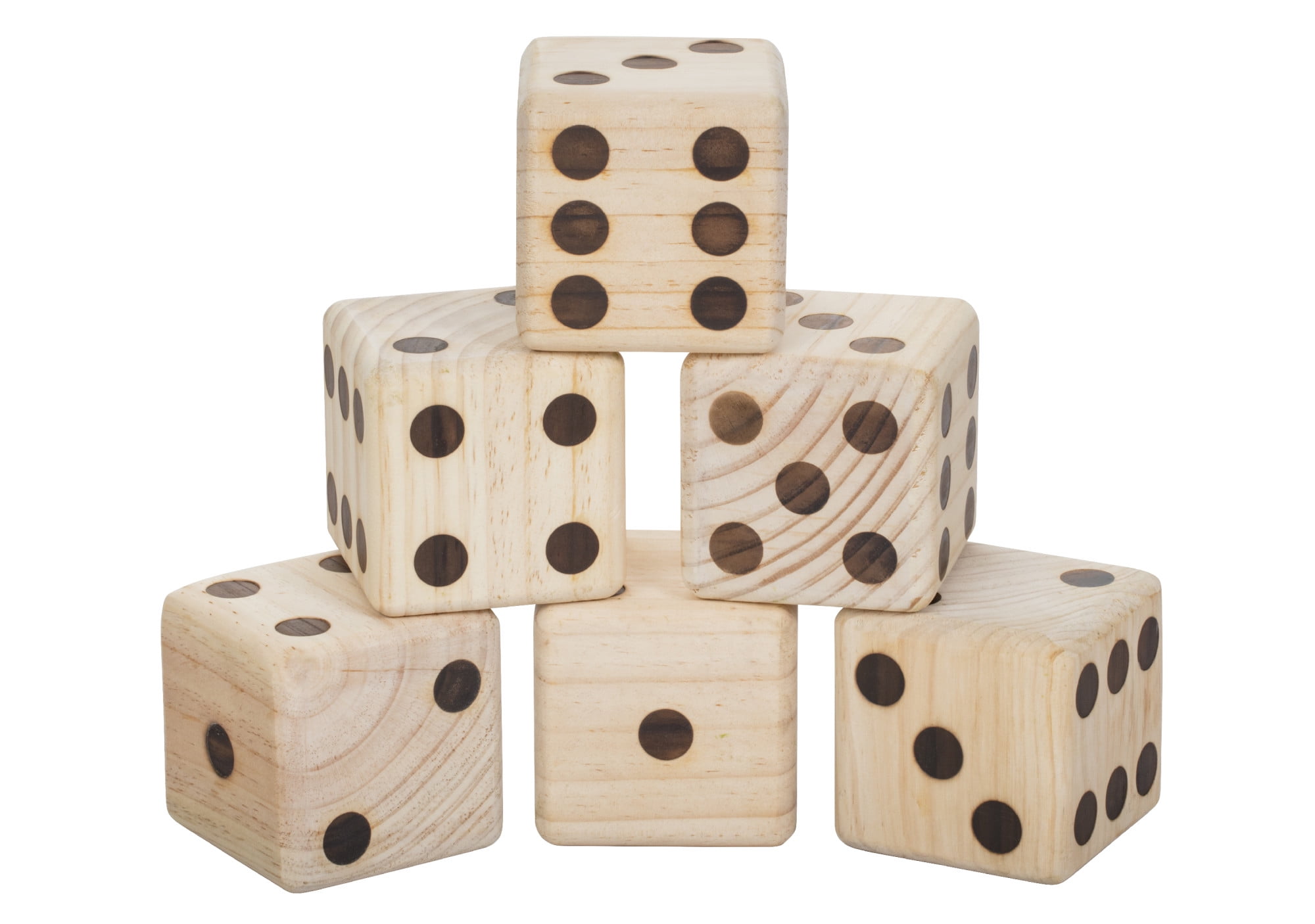 Triumph ExtraLarge 3.5" Outdoor Wooden Lawn Dice Set Includes Six Dice