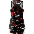 thumbnail image 6 of Weiqiqre Pajama Set for Women Loose Sleeveless V-Neck Valentine's Day Printed T-Shirt Casual Vest Top Top Trendy Outfits, 6 of 9