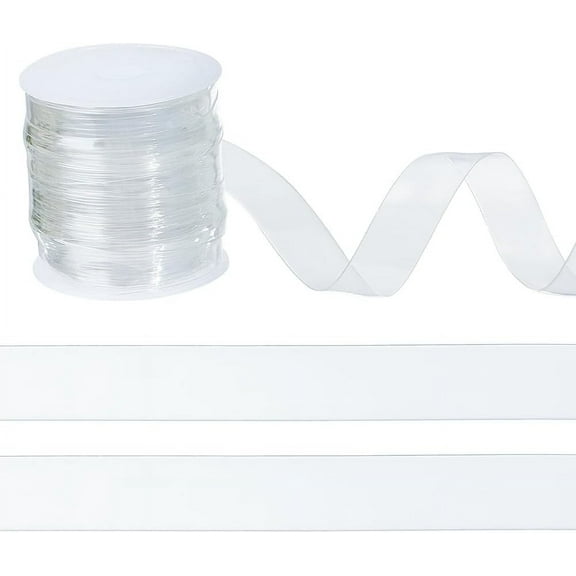 10.94 Yards(10m) Clear Elastic Strap 15mm/0.59inch Wide Transparent Elastic Band Clear Bra Strap Lightweight Clear Elastic for DIY Shoulder Bra Clothes Sewing Project 0.2mm Thick