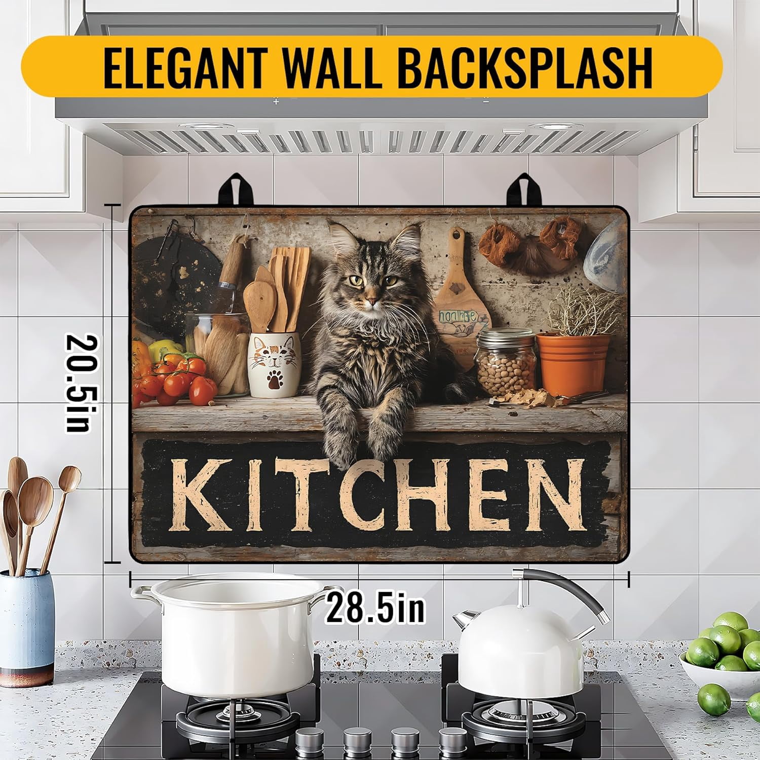 Stove Top Cover for Electric/Glass Stove, Flat Top Cooktop Protector, Electric Cooktop Cover, Extra Counter Space for Kitchen (KITCHEN Cat)