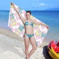 thumbnail image 6 of Coolnut 30"x60" Beach Towel with Travel Bag, Pink Pineapple Oversized Sand Free Camping Towel Quick Dry Pool Bath Sport Towels, 6 of 6