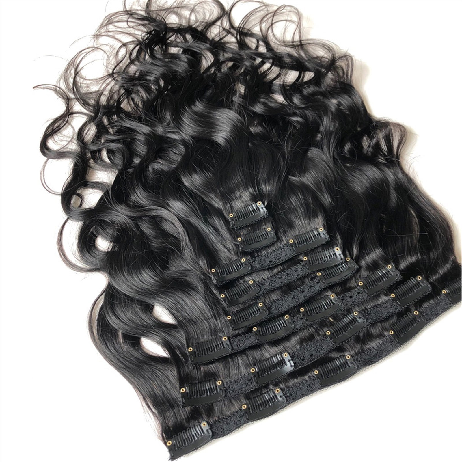 Hair Clip In Hair Extensions Real Human Hair - Body Wave Hair Extensions Clip Ins Grade Brazilian Remy Hair 8Pcs With 20Clips Double Wefts Thick and Softt